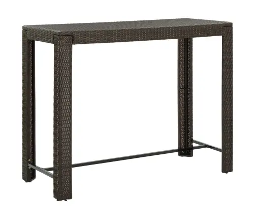 Dārza Bāra Galds, Brūns, 140,5X60,5X110,5 Cm, Pe Rotangpalma Vidaxl