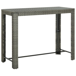 Dārza Bāra Galds, Pelēks, 140,5X60,5X110,5 Cm, Pe Rotangpalma Vidaxl