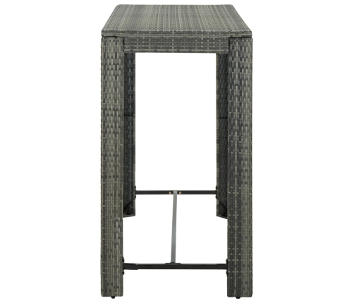 Dārza Bāra Galds, Pelēks, 140,5X60,5X110,5 Cm, Pe Rotangpalma Vidaxl