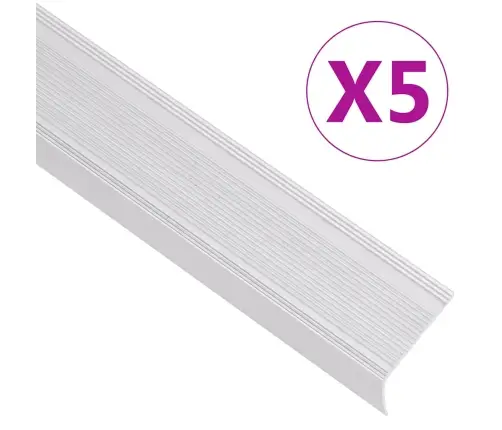 Profiliai Laiptams, 5Vnt., Sidabro, 90 cm Aliuminis, L Formos