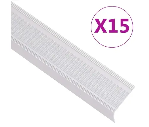 Profiliai Laiptams, 15Vnt., Sidabro, 90 cm Aliuminis, L Formos