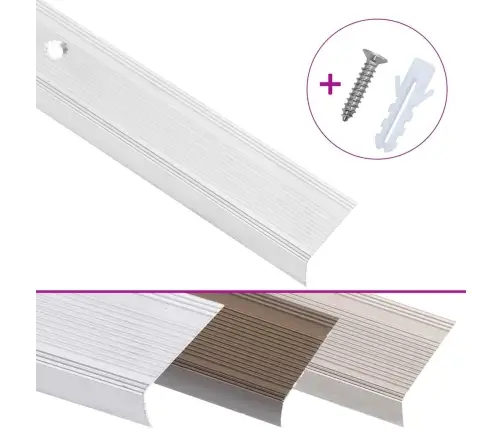 Kāpņu Profili, 15 Gb., L Forma, 90 Cm, Sudraba Krāsas Alumīnijs Vidaxl