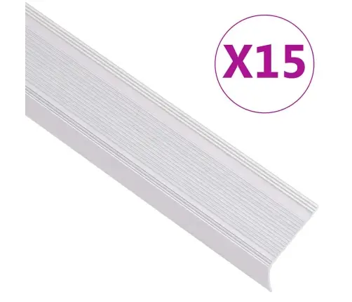 Profiliai Laiptams, 15Vnt., Sidabro, 90 cm Aliuminis, L Formos