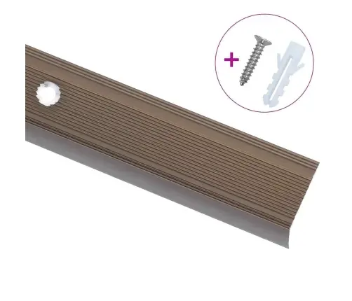 Kāpņu Profili, 5 Gab., L Forma, 90 Cm, Brūns Alumīnijs Vidaxl