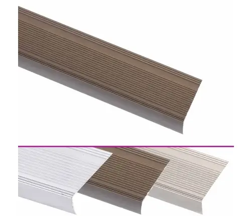 Kāpņu Profili, 5 Gab., L Forma, 90 Cm, Brūns Alumīnijs Vidaxl