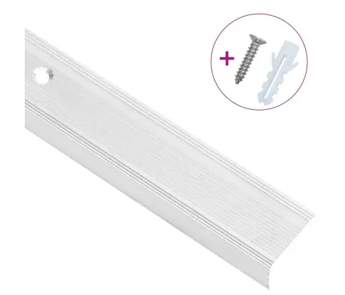 Kāpņu Profili, 5 Gb., L Forma, 100 Cm, Sudraba Krāsas Alumīnijs Vidaxl