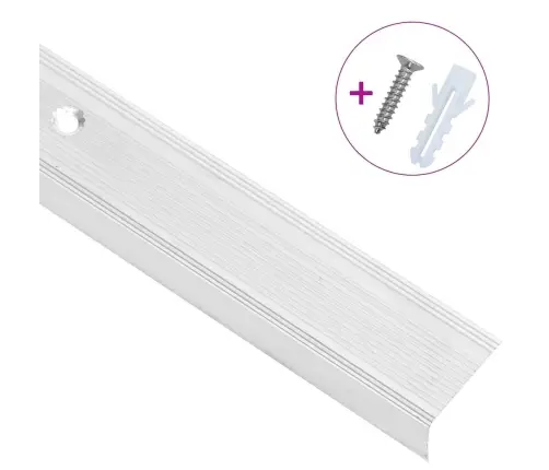 Profiliai Laiptams, 15Vnt., Sidabro, 100cm Aliuminis, L Formos