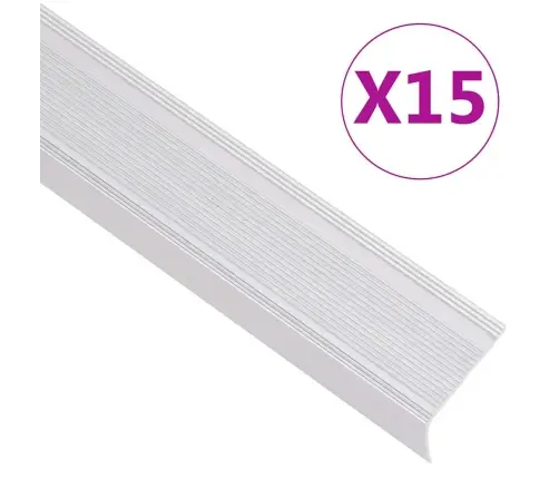 Profiliai Laiptams, 15Vnt., Sidabro, 100cm Aliuminis, L Formos