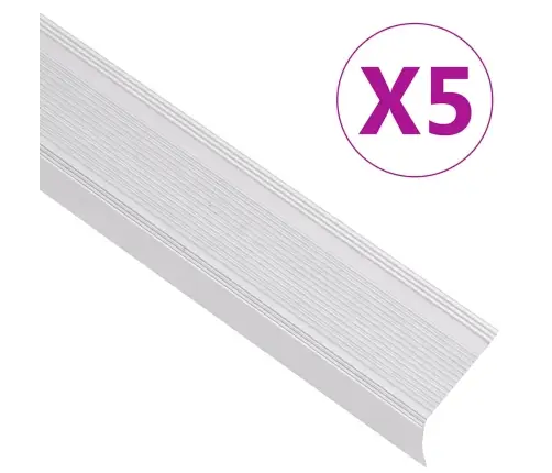 Profiliai Laiptams, 5Vnt., Sidabro, 100 cm Aliuminis, L Formos