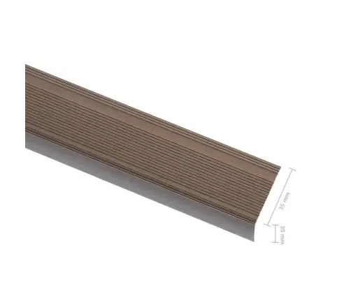 Profiliai Laiptams, 5Vnt., Rudi, 100cm Aliuminis, L Formos