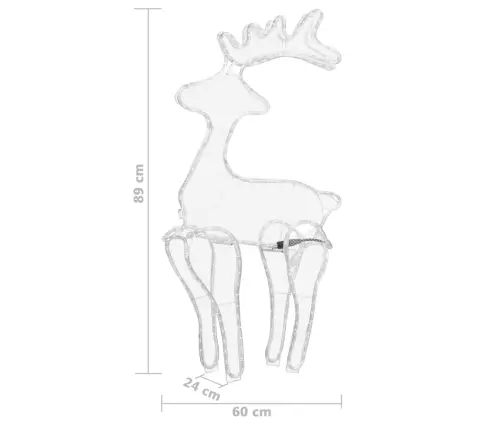 Ziemassvētku Dekorācija, Ziemeļbriedis, 306 Led, 60X24X89 Cm Vidaxl