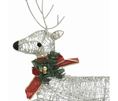 Põhjapõder Saaniga, Jõulukaunistus, 60 Ledi, Õue, Kuldne