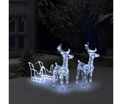 Ziemassvētku Dekorācija, Ziemeļbrieži, Kamanas, 160 Led, 130 Cm Vidaxl