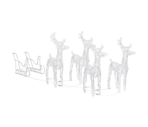 Ziemassvētku Dekorācija, Ziemeļbrieži Un Kamanas, 280X28X55 Cm Vidaxl