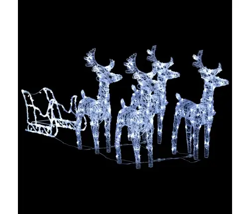 Ziemassvētku Dekorācija, Ziemeļbrieži Un Kamanas, 280X28X55 Cm Vidaxl