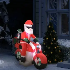 Piepūšams Ziemassvētku Vecītis Uz Motocikla, Led, Ip44, 160 Cm Vidaxl Piepūšams Ziemassvētku Vecītis Uz Motocikla, Led, Ip44, 160 Cm Vidaxl