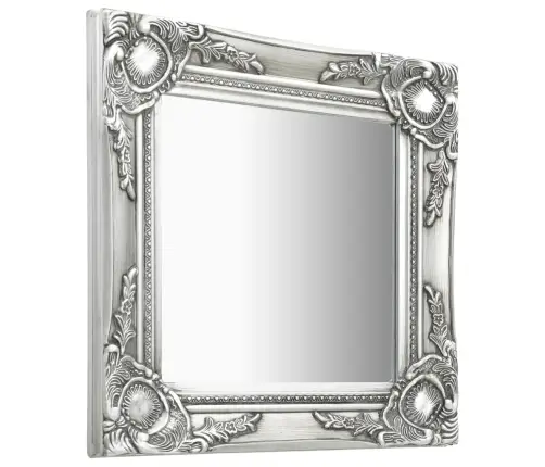 Baroka Stila Sienas Spogulis, 40X40 Cm, Sudraba Krāsā Vidaxl
