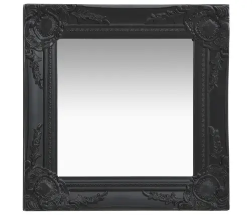 Baroka Stila Sienas Spogulis, 40X40 Cm, Melns  Vidaxl
