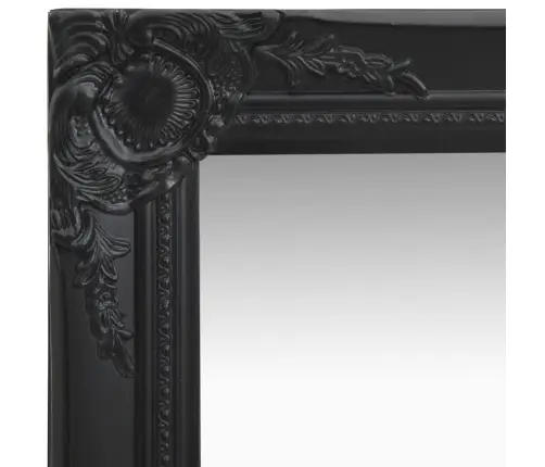 Baroka Stila Sienas Spogulis, 40X40 Cm, Melns  Vidaxl