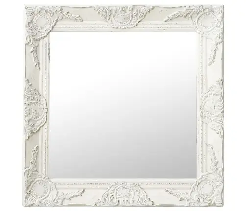 Baroka Stila Sienas Spogulis, 50X50 Cm, Balts Vidaxl Baroka Stila Sienas Spogulis, 50X50 Cm, Balts Vidaxl