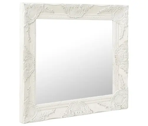Baroka Stila Sienas Spogulis, 50X50 Cm, Balts Vidaxl Baroka Stila Sienas Spogulis, 50X50 Cm, Balts Vidaxl