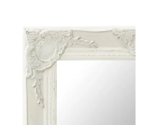Baroka Stila Sienas Spogulis, 50X50 Cm, Balts Vidaxl Baroka Stila Sienas Spogulis, 50X50 Cm, Balts Vidaxl