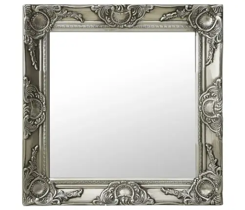 Sieninis Veidrodis, Sidabrinis, 50X50cm Barokinis Stilius