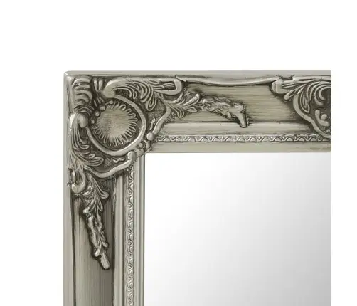 Sieninis Veidrodis, Sidabrinis, 50X50cm Barokinis Stilius