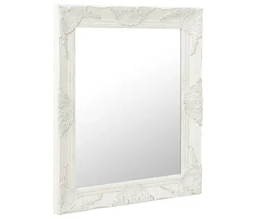 Baroka Stila Sienas Spogulis, 50X60 Cm, Balts Vidaxl