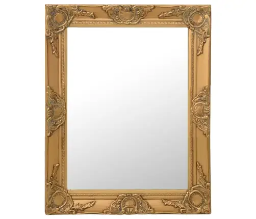 Baroka Stila Sienas Spogulis, 50X60 Cm, Zelta Krāsā Vidaxl