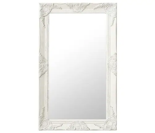 Baroka Stila Sienas Spogulis, 50X80 Cm, Balts Vidaxl