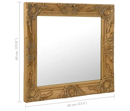 Barokkstiilis Seinapeegel 60 X 60 cm Kuldne