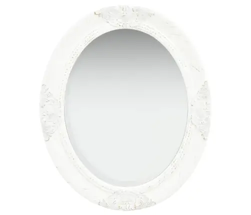 Sieninis Veidrodis, Baltos Spalvos, 50X60cm Barokinio Stiliaus
