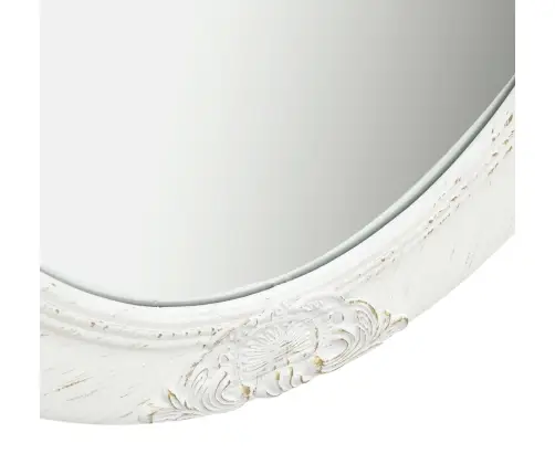 Baroka Stila Sienas Spogulis, 50X70 Cm, Balts Vidaxl