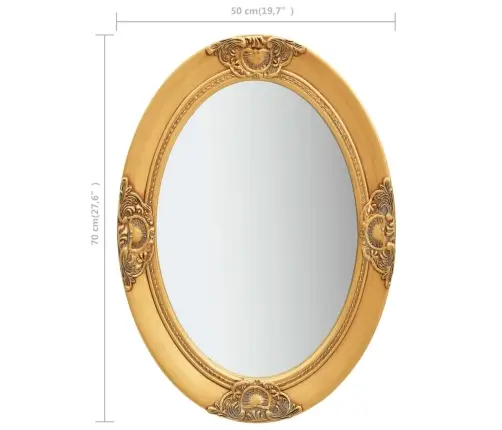 Barokkstiilis Seinapeegel 50 X 70 cm Kuldne