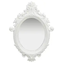 Sienas Spogulis, Pils Interjera Stils, 56X76 Cm, Balts Vidaxl