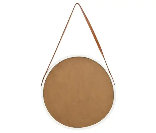 Sienas Spogulis Ar Siksnu, 50 Cm, Balts Vidaxl