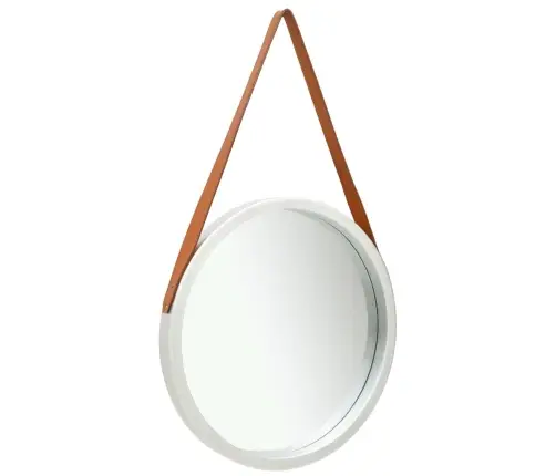 Sienas Spogulis Ar Siksnu, 50 Cm, Sudraba Krāsā Vidaxl