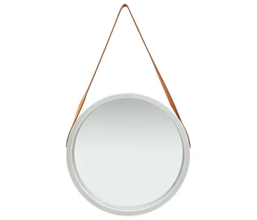 Sienas Spogulis Ar Siksnu, 50 Cm, Sudraba Krāsā Vidaxl