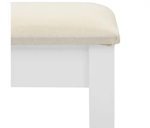 Spoguļgaldiņš Ar Tabureti, Balts, 65X36X128 Cm, Paulonijas Koks Vidaxl