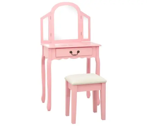 Kosmetinis Staliukas, Rožinis, 65X36X128cm Paulovnija Ir Mdf