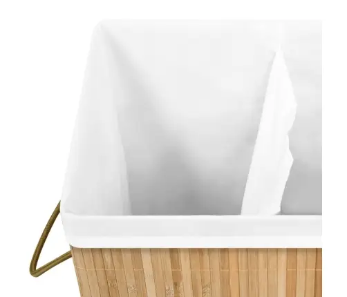 Veļas Grozs Ar 2 Nodalījumiem, Bambuss, 72 L Vidaxl
