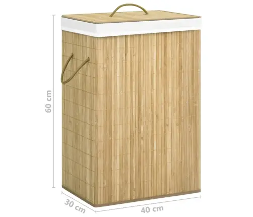 Veļas Grozs Ar 2 Nodalījumiem, Bambuss, 72 L Vidaxl