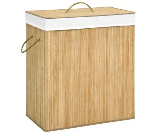 Bambusest Pesukorv 2 Sektsiooniga, 100 L