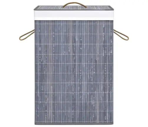 Veļas Grozs Ar 2 Nodalījumiem, Bambuss, Pelēks, 72 L Vidaxl