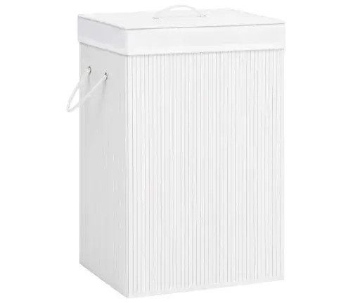 Veļas Grozs Ar 2 Nodalījumiem, Bambuss, Balts, 72 L Vidaxl
