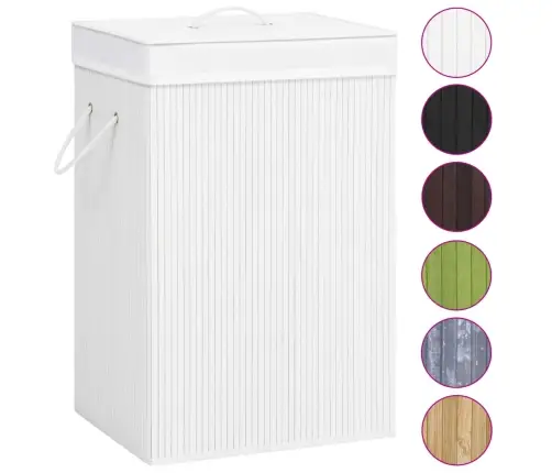 Veļas Grozs Ar 2 Nodalījumiem, Bambuss, Balts, 72 L Vidaxl