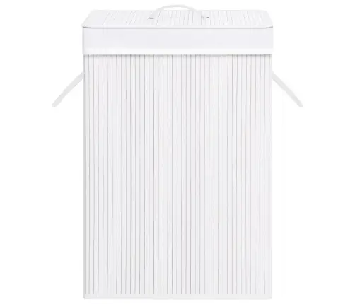 Veļas Grozs Ar 2 Nodalījumiem, Bambuss, Balts, 72 L Vidaxl