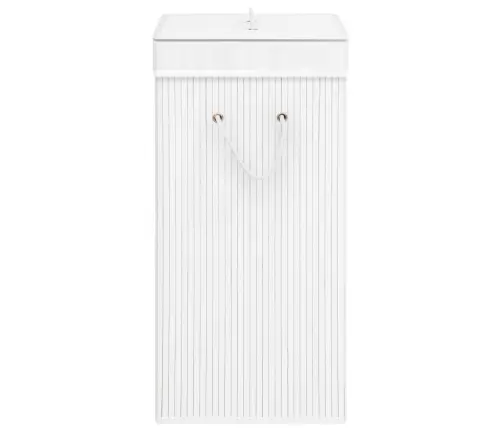 Veļas Grozs Ar 2 Nodalījumiem, Bambuss, Balts, 72 L Vidaxl