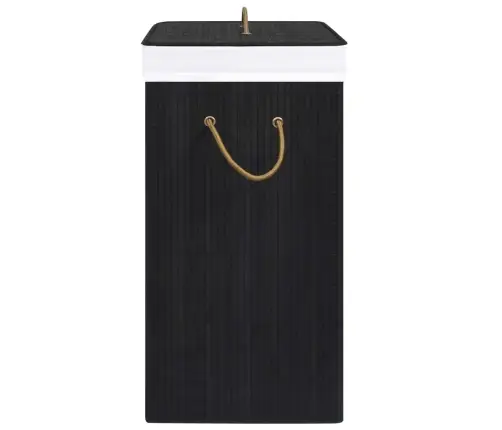 Bambusest Pesukorv 2 Sektsiooniga, Must 72 L